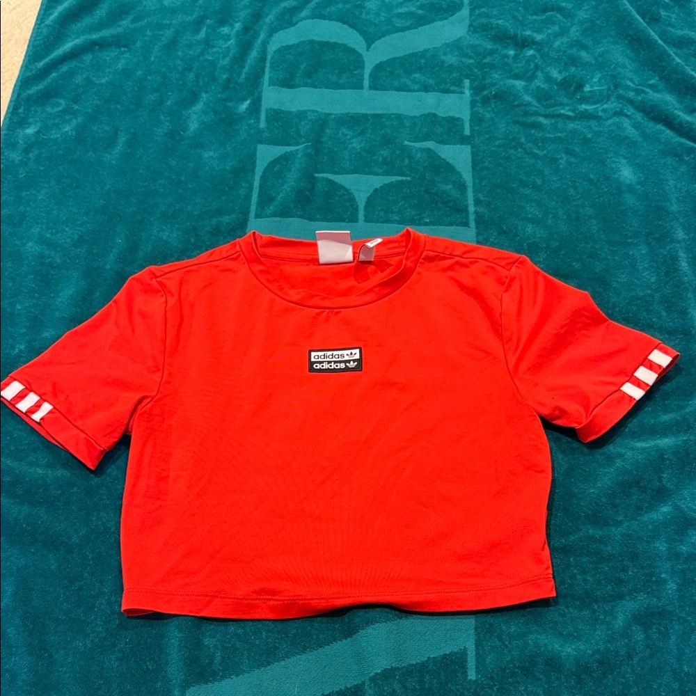 Adidas Kids Bright Red Short Sleeve Tee